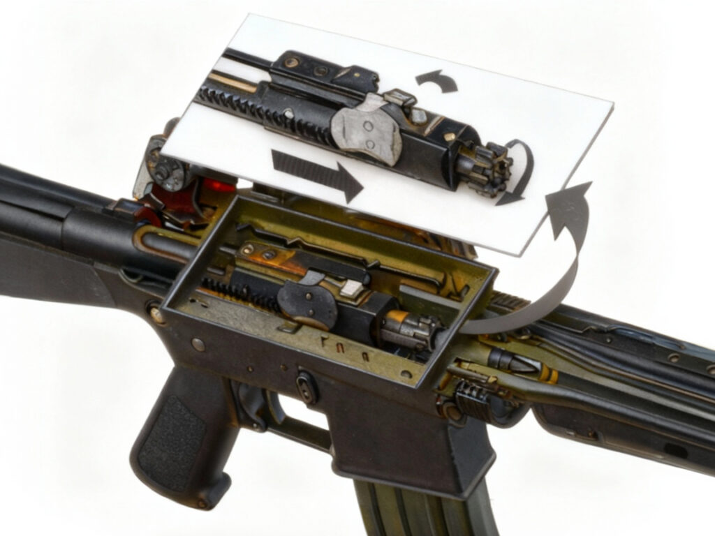 Schemat zamka do karabinka m16